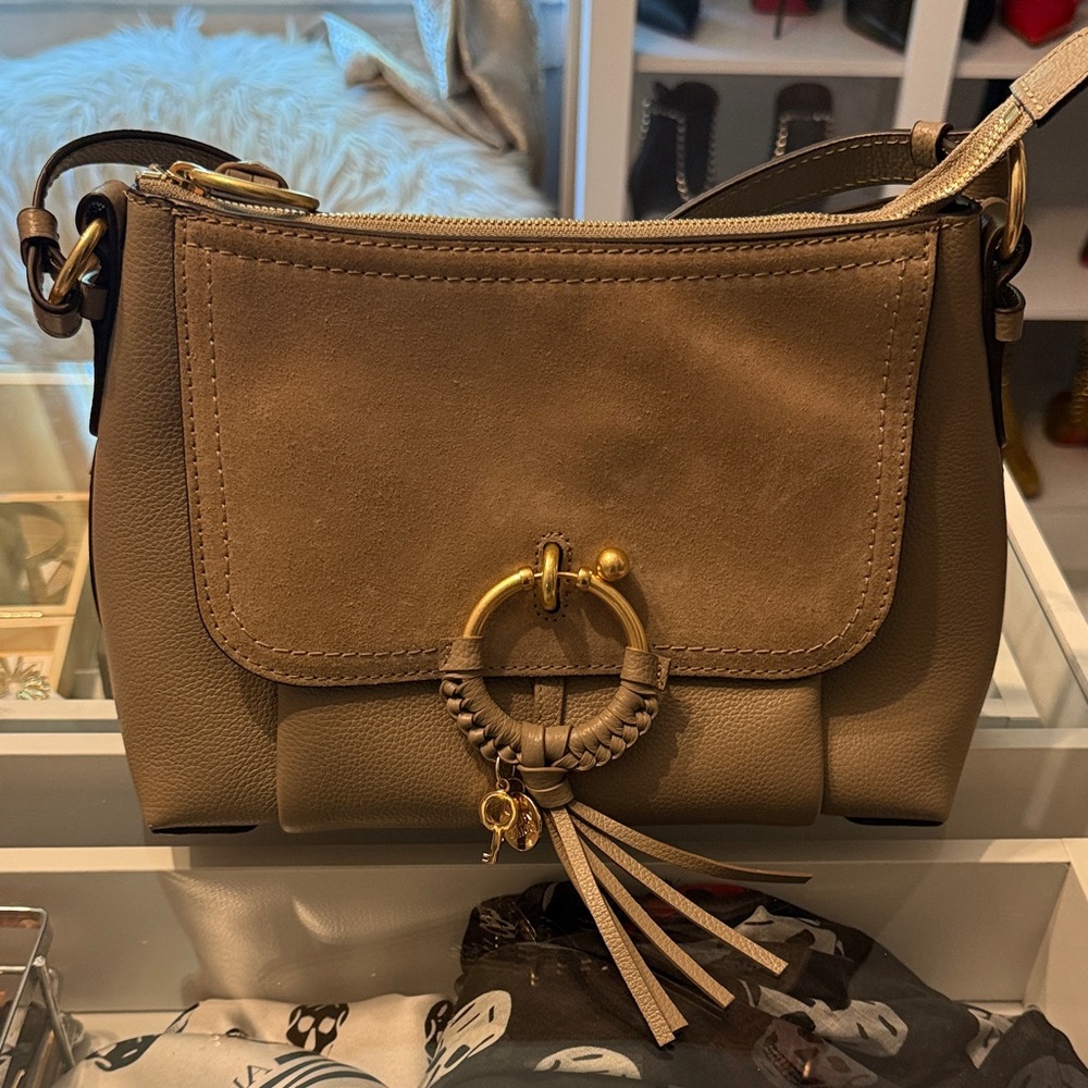 See By Chloe Taupe Leather Shoulder Bag